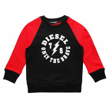 Younger Boys Black & Red Logo Sweatshirt