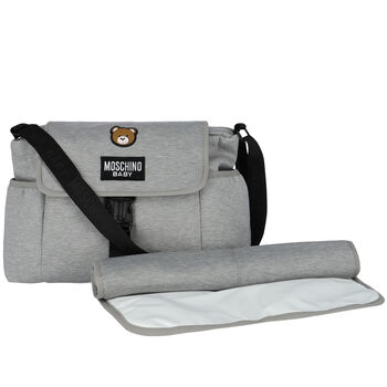 Grey Teddy Bear Logo Baby Changing Bag