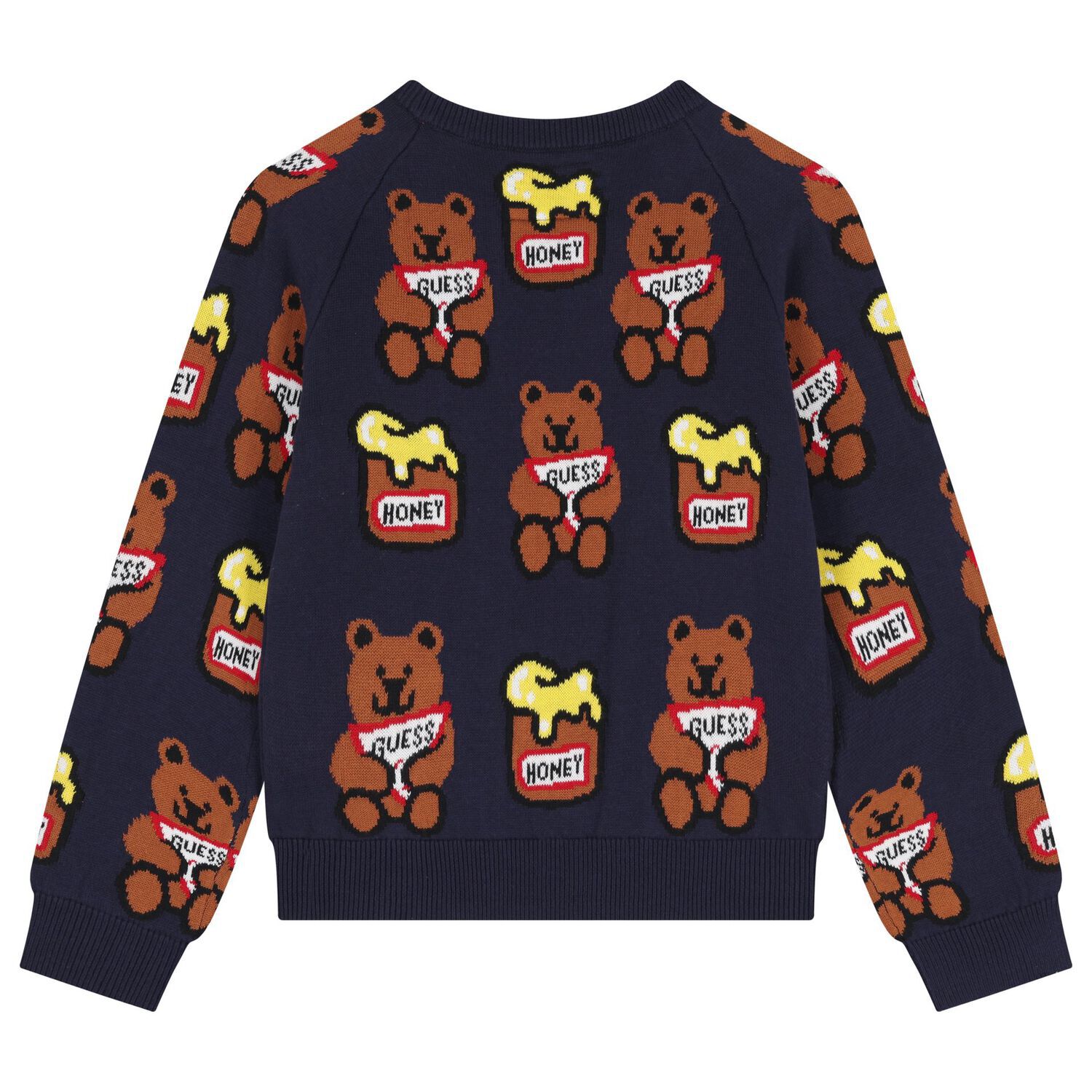 Boys Navy Blue Teddy Bear Sweatshirt, 1, hi-res image number null