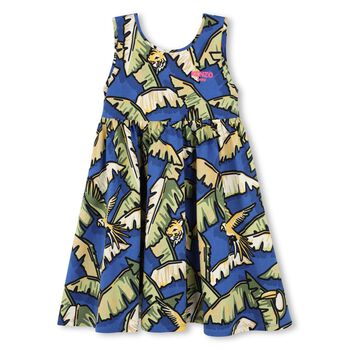 Girls Blue & Green Jungle Dress