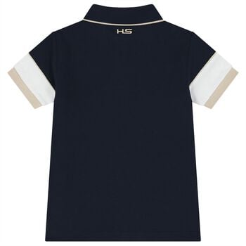Boys Navy Blue & White Polo Shirt