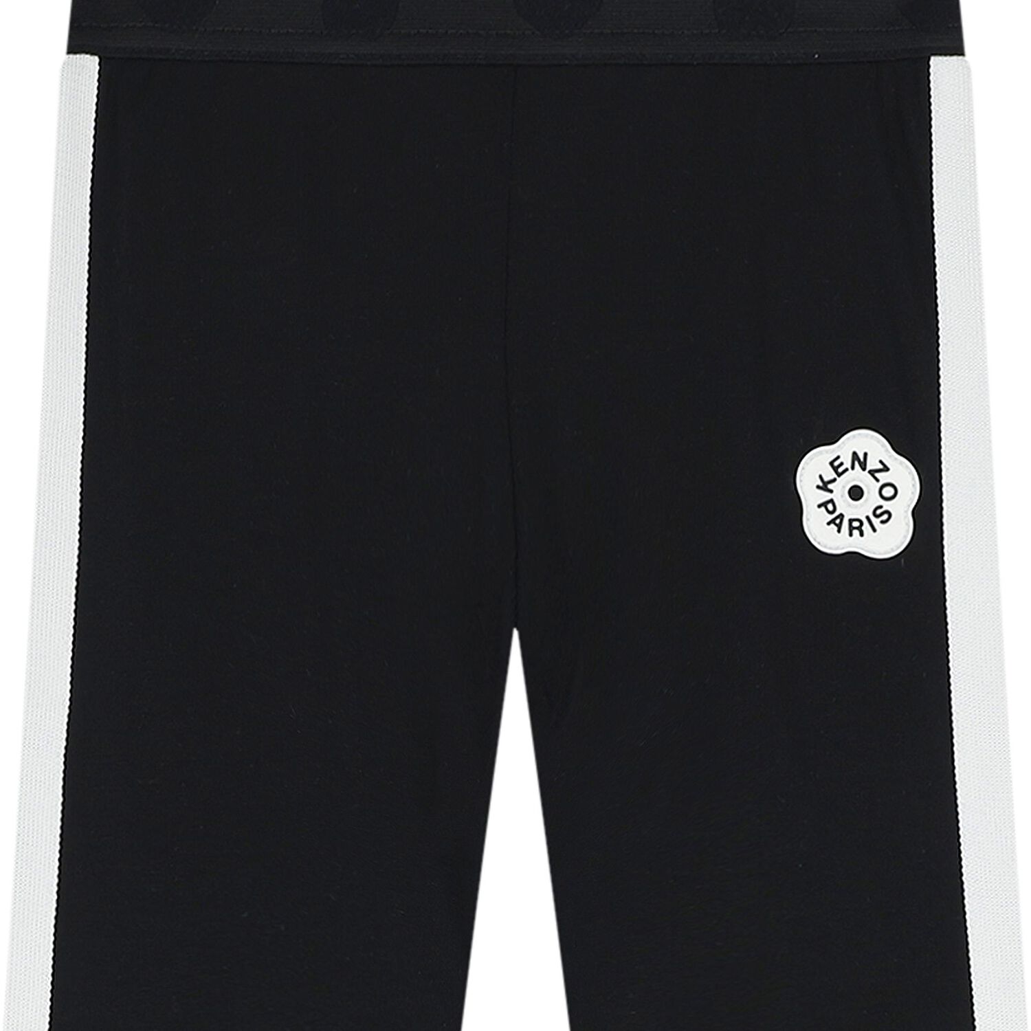 Girls Black Flower Logo Leggings, 1, hi-res
