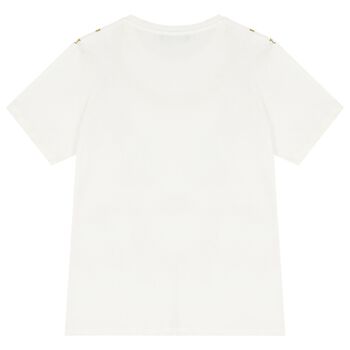 Girls Ivory Logo Chain T-Shirt