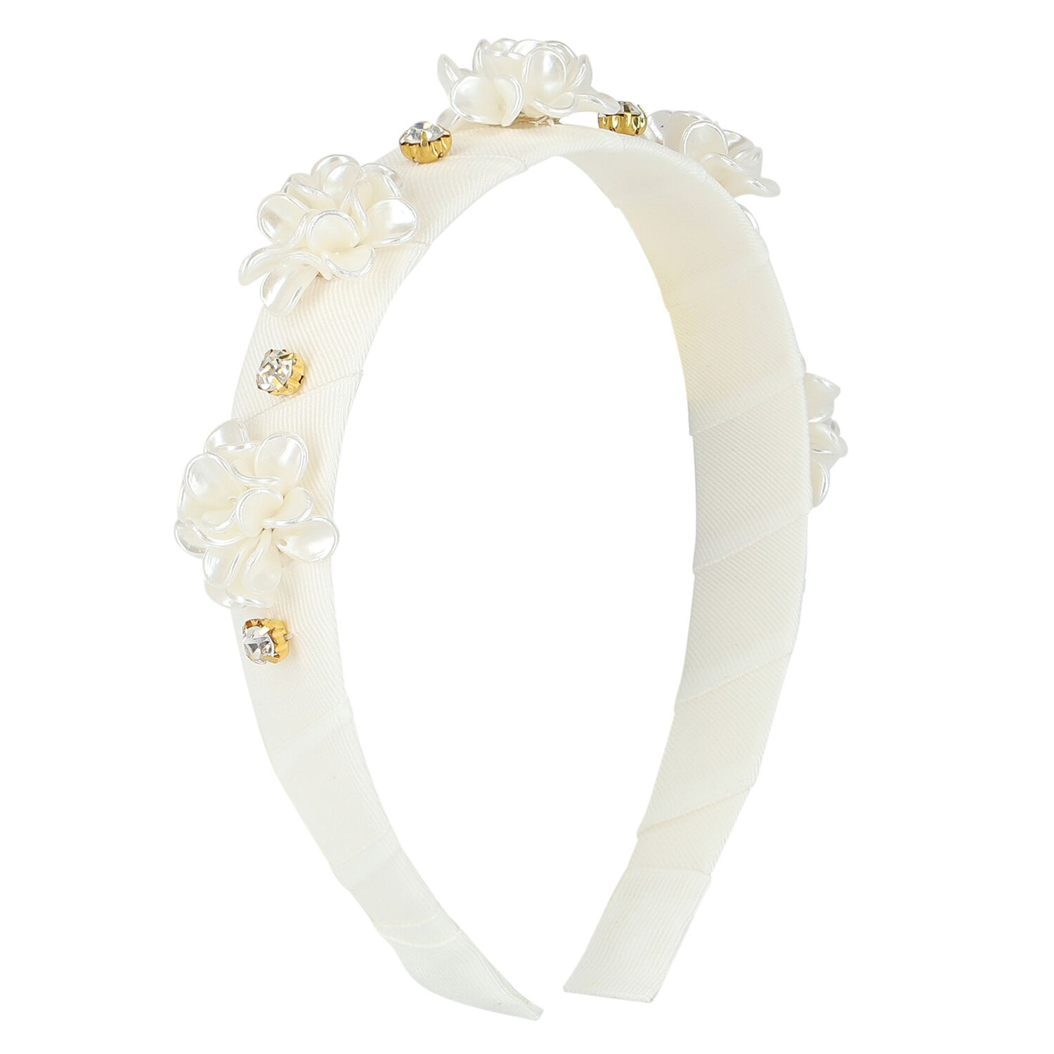 طوق شعر بنات مظرز باللون العاجي, 1, hi-res image number null