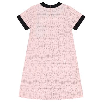 Girls Pink & Black Logo Dress