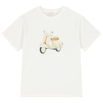 Boys Ivory Motorbike T-Shirt