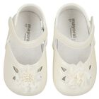Baby Girls Ivory Flower Pre Walker Shoes, 1, hi-res