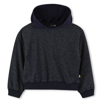Girls Navy Blue Hooded Top