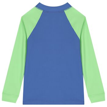 Boys Blue Polo Bear Rash Guard