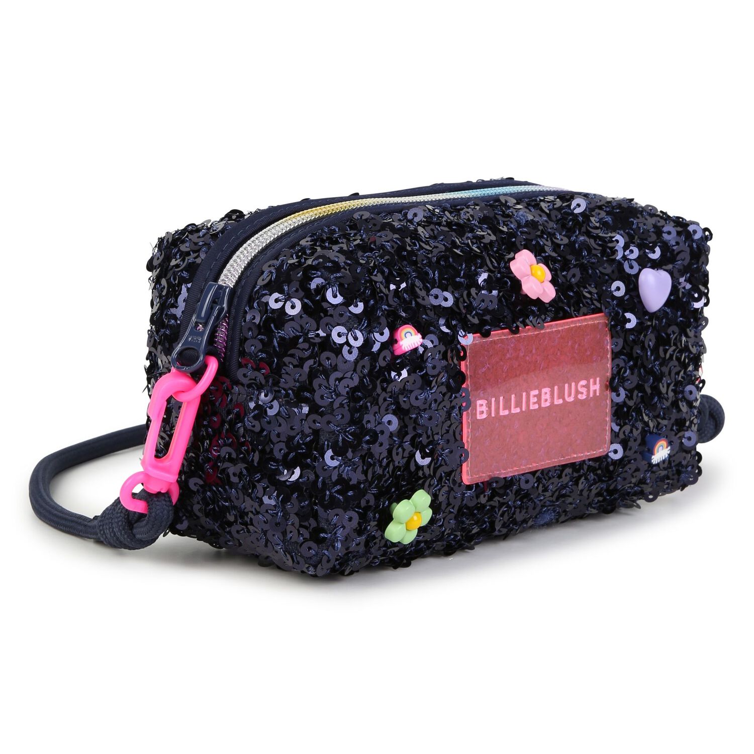 Girls Navy Blue Embellished Pencil Case ( 17cm ), 1, hi-res