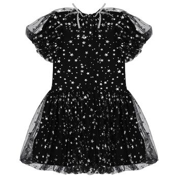 Girls Black Stars Tulle Dress