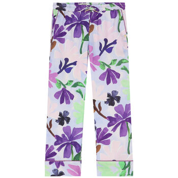 Girls Purple Floral Trousers