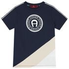 Boys Navy Blue Logo T-Shirt, 3, hi-res
