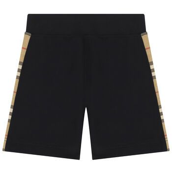 Black & Beige Check Shorts