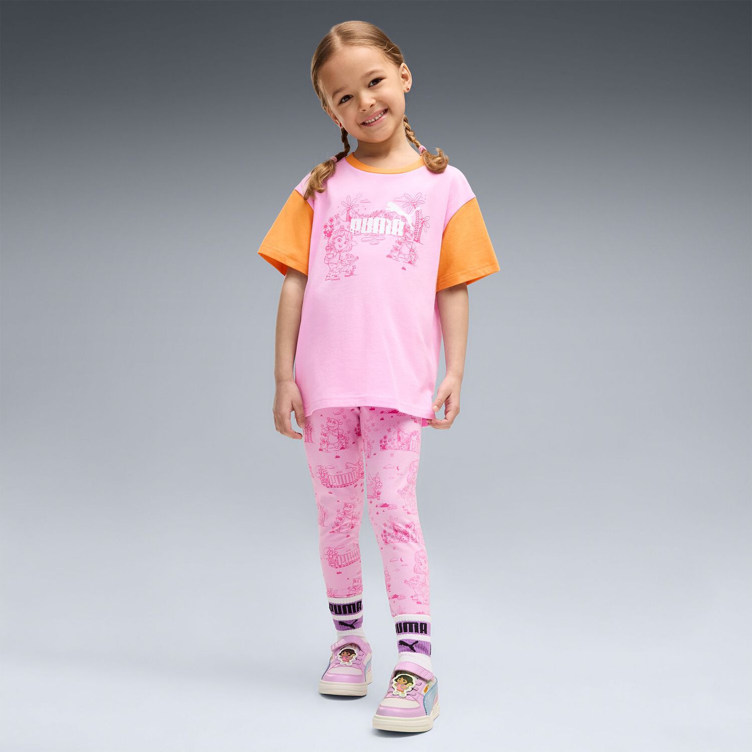 Girls Pink Dora The Explorer Leggings, 1, hi-res