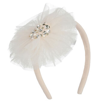 Girls Ivory Tulle Headband