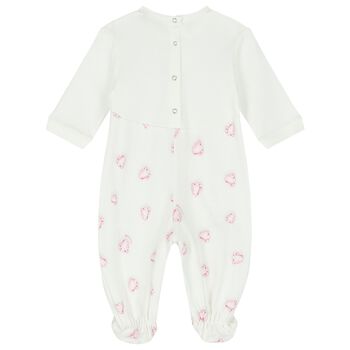 Baby Girls Ivory Heart Babygrow