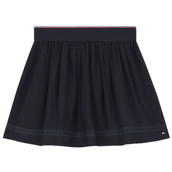 Girls Navy Logo Skirt