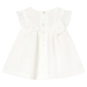 فستان بناتي عاجي اللون