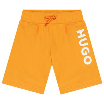 Boys Orange Logo Shorts