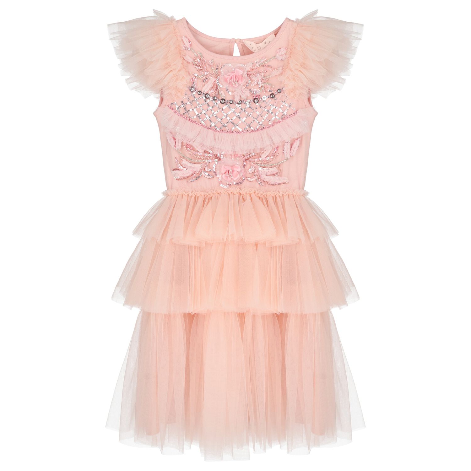 Girls Pink Embellished Tutu Dress, 1, hi-res