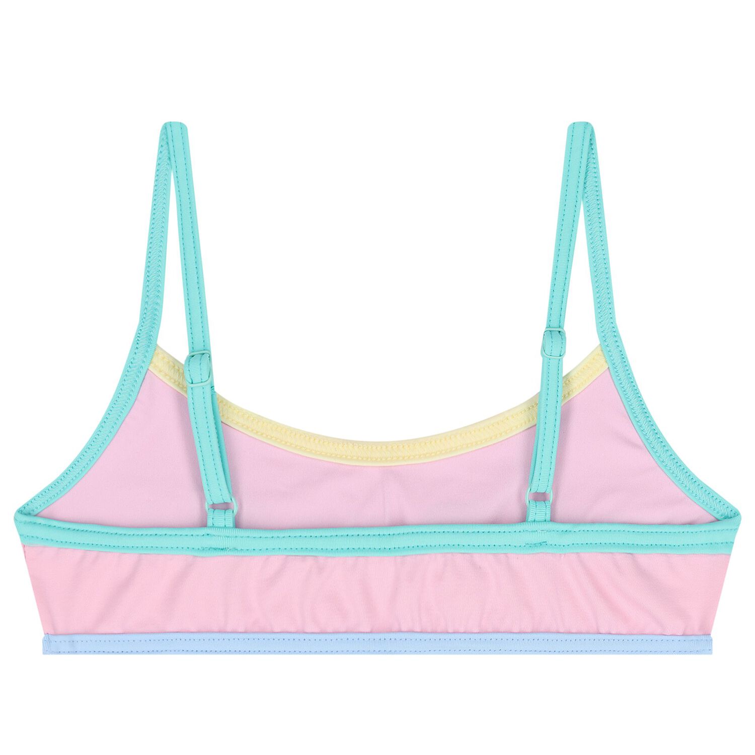 بيكيني للبنات بشعار باللون الوردي, 1, hi-res