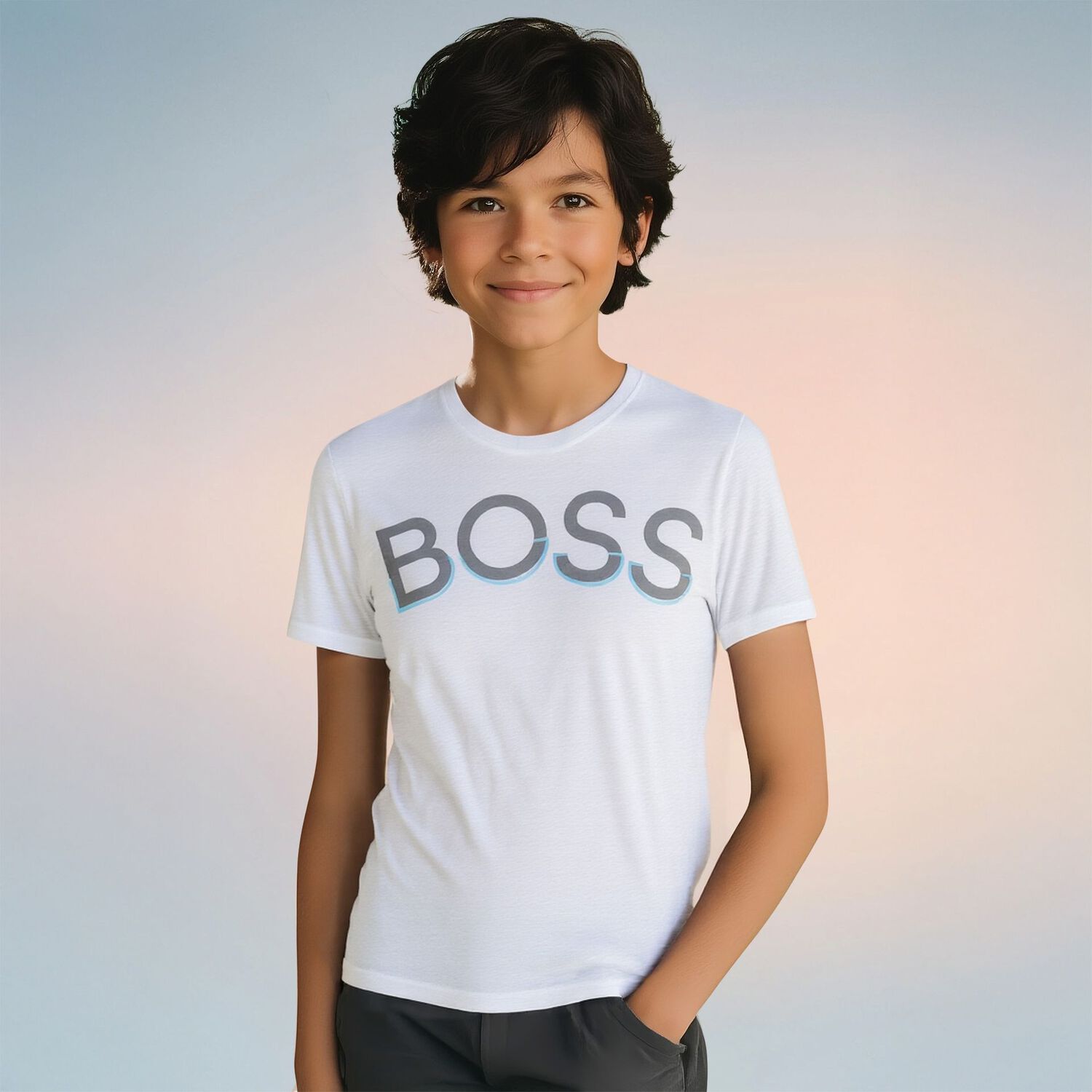 Boys White Logo T-Shirt, 1, hi-res image number null