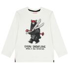 Boys Ivory Bear Long Sleeve Top, 1, hi-res
