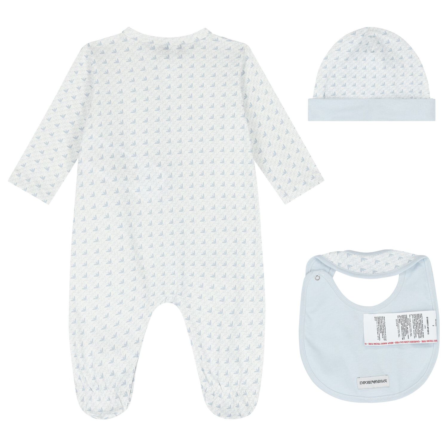 Baby Boys Blue Logo Babygrow Set, 3, hi-res image number null