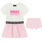 Younger Girls White & Pink Logo Dress Set, 1, hi-res