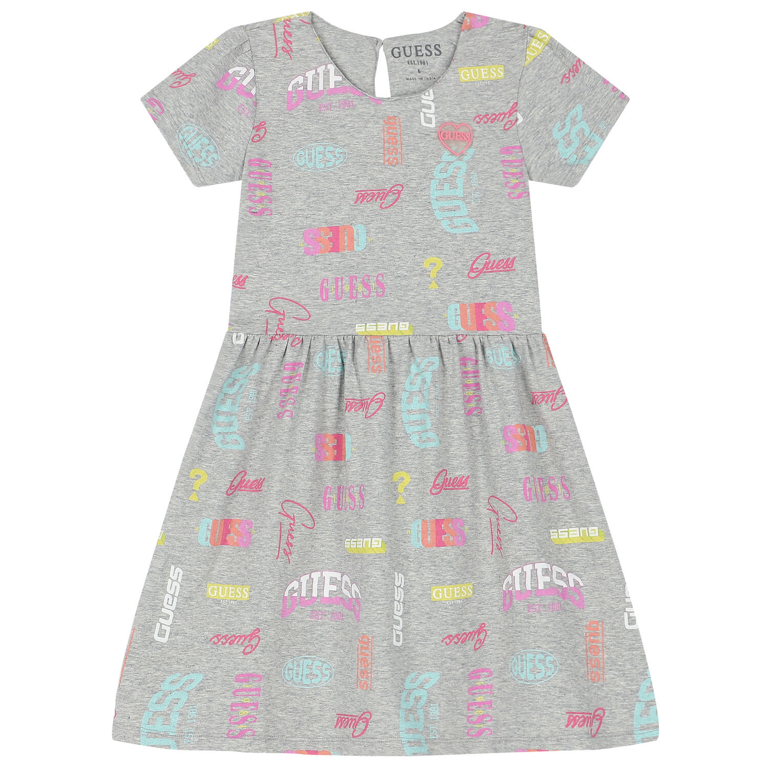 Guess Girls Grey Logo Dress | Junior Couture USA
