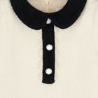 Girls Ivory & Black Weave Dress, 1, hi-res