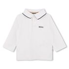 Younger Boys White Logo Polo Shirt, 1, hi-res