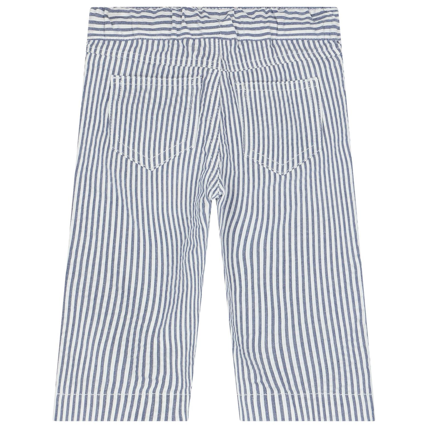 Baby Boys Blue & White Trousers, 1, hi-res image number null