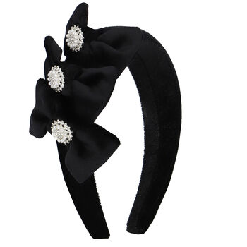 Girls Black Flower Hairband