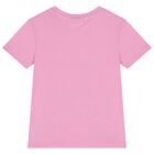 Girls Pink Crystal Embellished Diamant&eacute; Logo T-Shirt, 3, hi-res