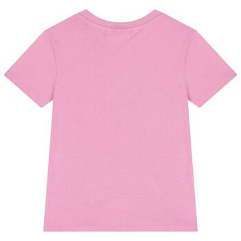 Girls Pink Crystal Embellished Diamant&eacute; Logo T-Shirt
