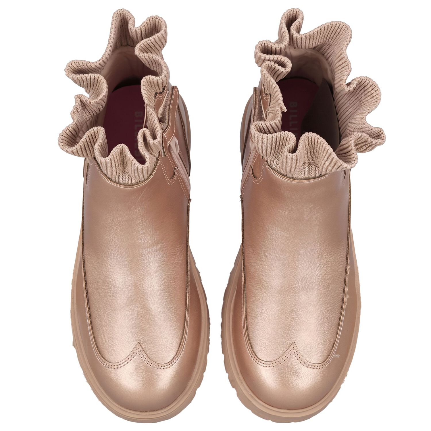 Girls Gold Knit Sock Boots, 1, hi-res