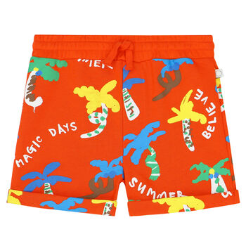 Younger Boys Red Graphic Shorts