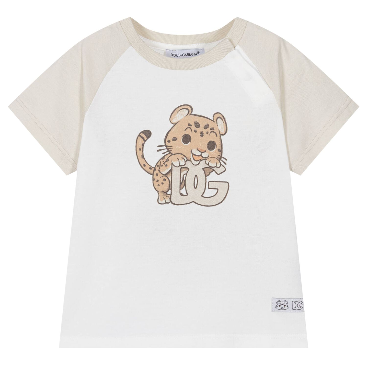 Baby Boys Ivory & Beige Leopard T-Shirt, 1, hi-res