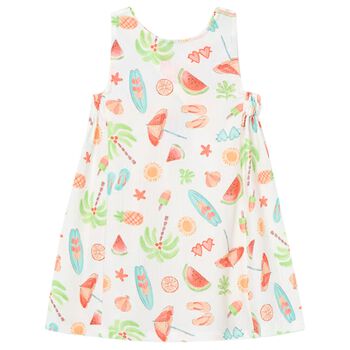 Girls White Fruit Dress