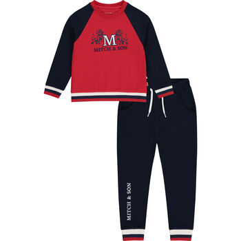 Boys Navy & Red Logo Tracksuit