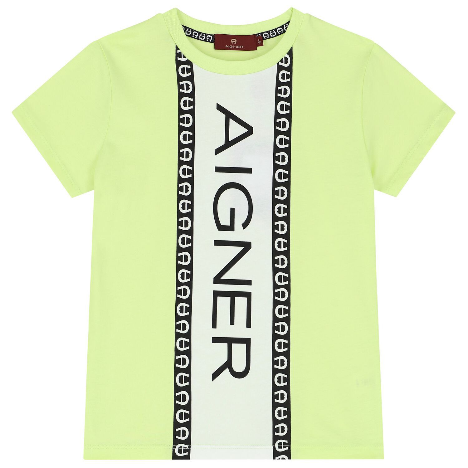 تيشيرت أولاد بالشعار باللون الأخضر, 1, hi-res