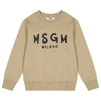 Beige & Black Logo Sweatshirt