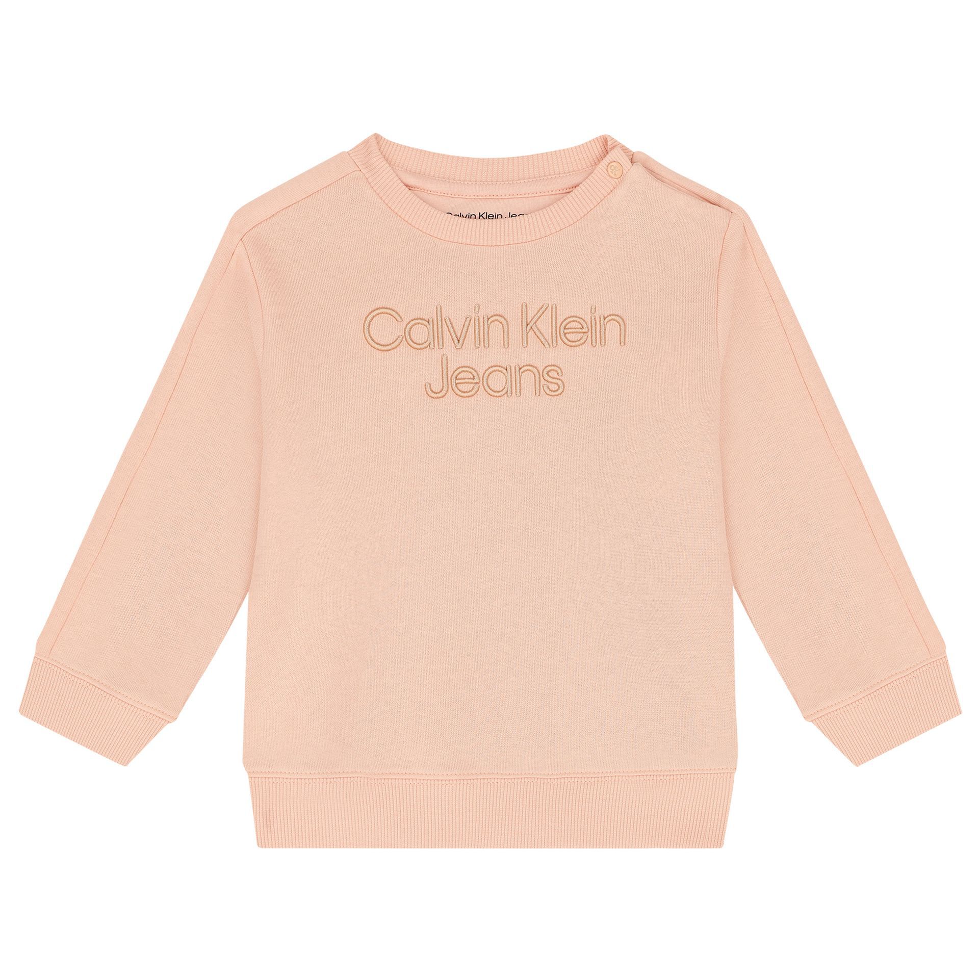 Calvin Klein Younger Girls Pink Logo Tracksuit Junior Couture