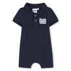 Baby Boys Navy Blue Logo Romper, 3, hi-res