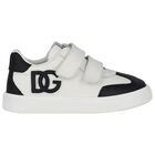 حذاء رياضي بشعار أبيض وأسود للأولاد, 1, hi-res