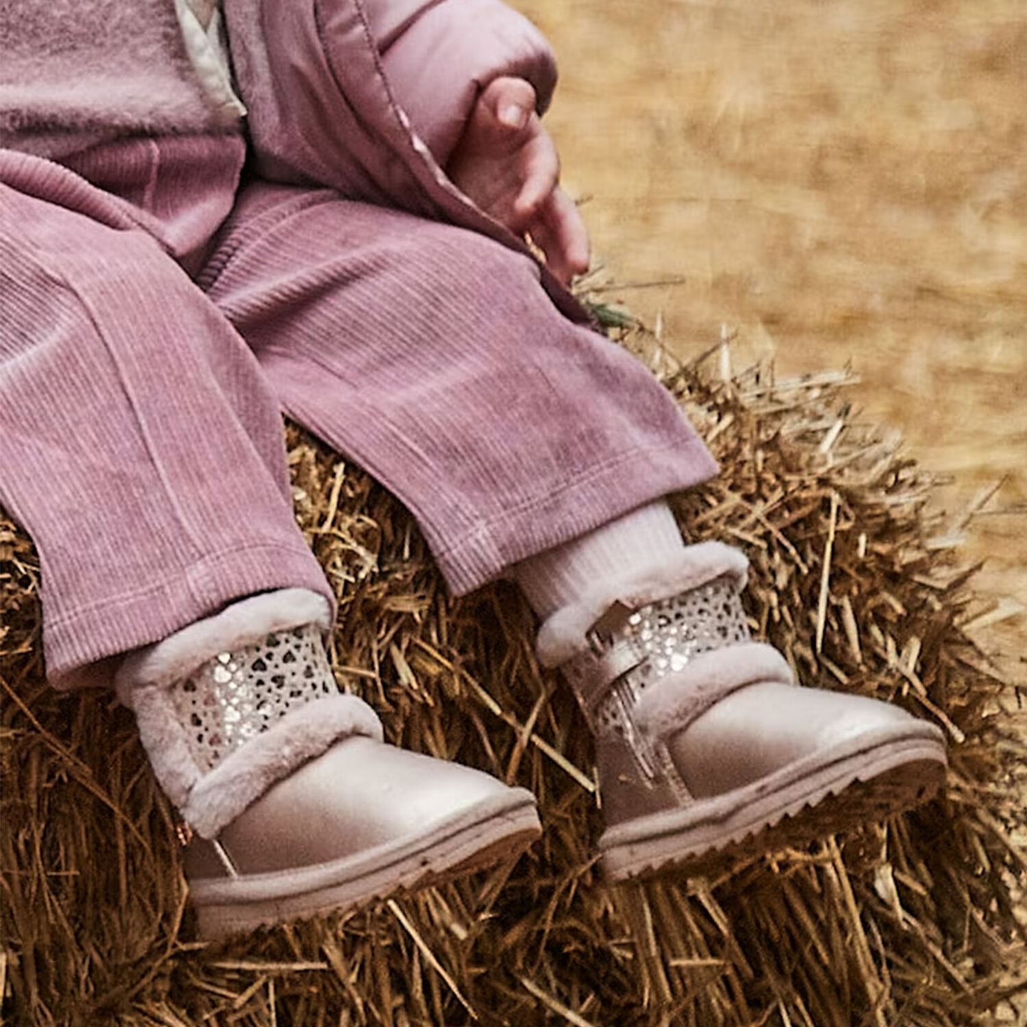 Younger Girls Rose Gold Faux Leather Boots, 4, hi-res image number null