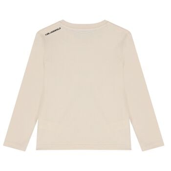 Boys Beige Ikonik Karl Long Sleeve Top 