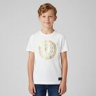 Boys White & Gold Logo T-Shirt, 1, hi-res